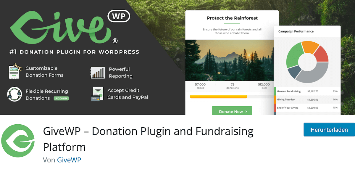 Donation Plugins for nonprofits GiveWP Sintfluth Campaigning